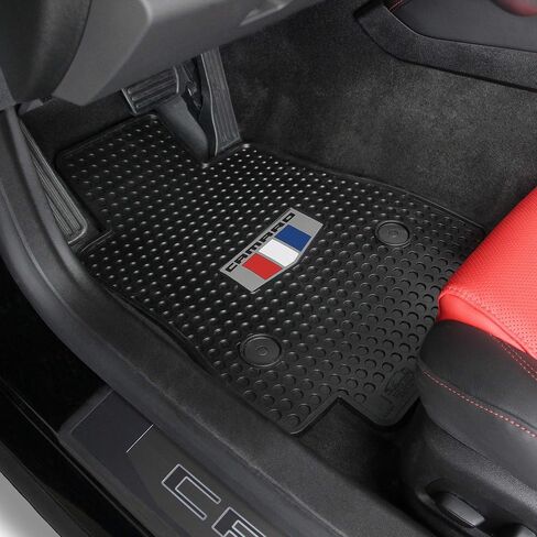 Lloyd Mats Heavy Duty Signature Rubber All Weather Floor Mats for Chevy Camaro 2016-2024 - Tri Color Shield (2PC - Fronts, Black) in Kuwait