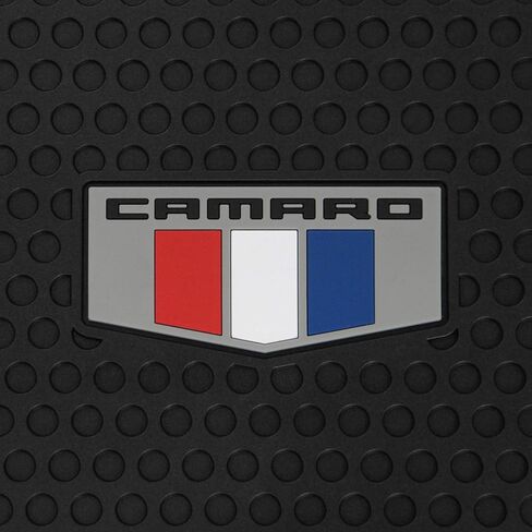 Lloyd Mats Heavy Duty Signature Rubber All Weather Floor Mats for Chevy Camaro 2016-2024 - Tri Color Shield (2PC - Fronts, Black) in Kuwait