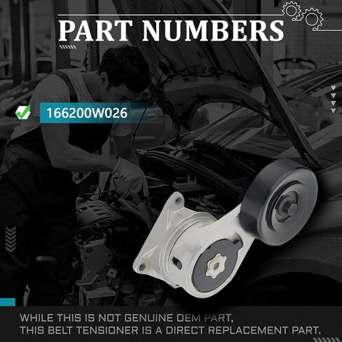 IRONTEK 166200W026 Belt Tensioner Assembly Compatible for Lexus 1994-2005 GS300/ 2001-2005 IS300/ 1994-2000 SC300 1993-1998 Toyota Supra #166200W020 in Saudi Arabia