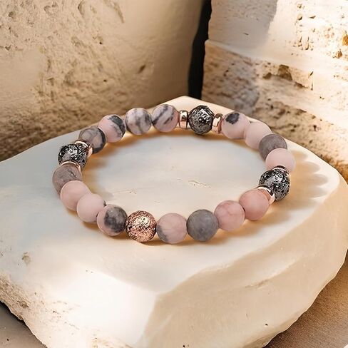 Natural Stone Bracelets Presents for Women, 50th 70th Birthday Presents for Her Friend Wife Grandma Sister Bead Bracelet Presents for Mom Coworker Presents for 50 70 Year Old Woman in Saudi Arabia