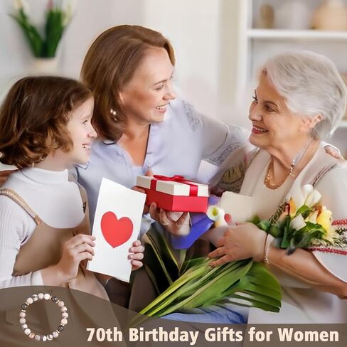 Natural Stone Bracelets Presents for Women, 50th 70th Birthday Presents for Her Friend Wife Grandma Sister Bead Bracelet Presents for Mom Coworker Presents for 50 70 Year Old Woman in Saudi Arabia