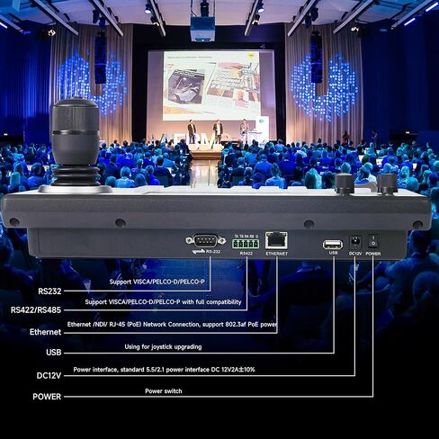 كاميرا PTZ وحدة تحكم لوحة المفاتيح 4D عصا التحكم PoE IP PTZ مع شاشة LCD لاجتماع الكنيسة البث المباشر التعليم RS422/RS485/RS232/RJ45، دعم VISCA، PELCO-P، PELCO-D in Saudi Arabia