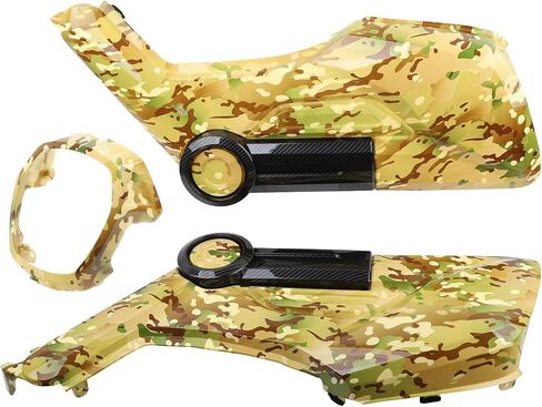 مجموعة هدايا Mokuo Mtorcycle من مادة ABS متوافقة مع Honda Navi 2022 2023، غطاء جانبي أصفر مموه + غطاء خفيف للرأس in Kuwait