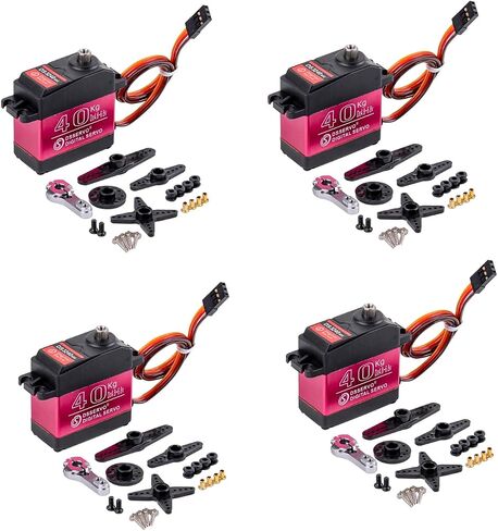 4PCS 40KG High Torque 6V Waterproof Digital Full Metal Stainless Steel Gear Motor Servo 25T Arm for DIY Anduino RC Cars Truck 180° in Saudi Arabia