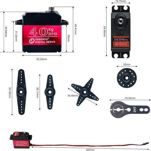 4PCS 40KG High Torque 6V Waterproof Digital Full Metal Stainless Steel Gear Motor Servo 25T Arm for DIY Anduino RC Cars Truck 180° in Saudi Arabia
