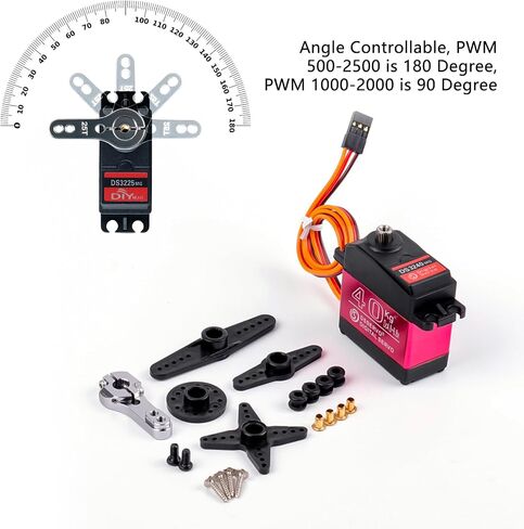 4PCS 40KG High Torque 6V Waterproof Digital Full Metal Stainless Steel Gear Motor Servo 25T Arm for DIY Anduino RC Cars Truck 180° in Saudi Arabia