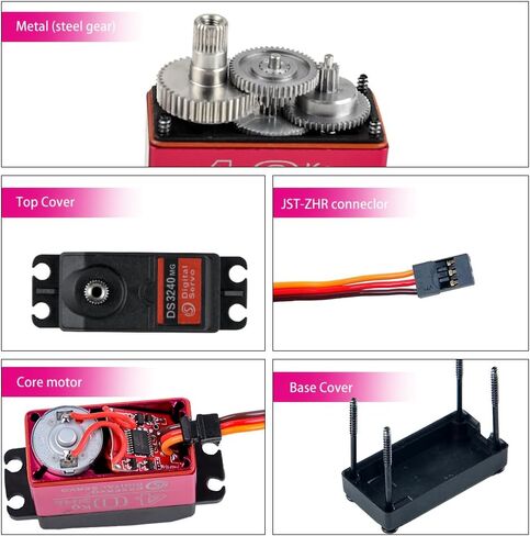 4PCS 40KG High Torque 6V Waterproof Digital Full Metal Stainless Steel Gear Motor Servo 25T Arm for DIY Anduino RC Cars Truck 180° in Saudi Arabia