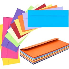 Ten Colors #10 Envelopes 50 Count Self Seal Envelopes for Business,Invitations Windowless Business Envelopes,Horchen