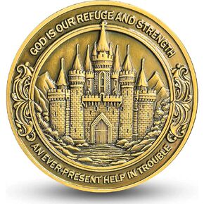 God is Our Refuge and Strength Inspirational Christian Challenge Coin with Isaiah 41:10 Engraving Bible Verses Pocket Token