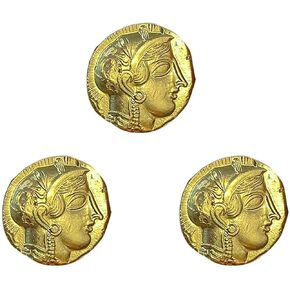 3PCS Replica Ancient Greek Coins Collection, Athena and Owl Commemorative Coin, Ancient Greek Mythology Coin for Collectors, Creative Coin Art, Flipping Coin