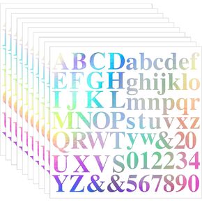Bobobag 2580 Pieces 10 Sheets Gold Letter Stickers,Waterproof Self Adhesive Number Alphabet Stickers, Sticky Letters for Gift Wrapping, Classroom Decor, DIY Crafts Art Making