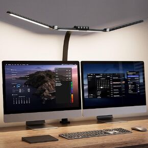 Desk Lamps for Home Office, 39.3in Large Eye-Caring Led Desk Lamp with Clamp, 24W Ultra Bright Desk Light Stepless Dimming Flexible Hose Architect Office Desk Lamp for Study Work