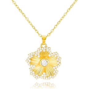 Gold Feather Flower Rudder Key Elephant Pendant Necklace for Women, 18K Gold Plated Vintage Simple Feather Smiling Faces Star Crowns Doves of Peace Love $ Four-leaf Clovers Crosses Pendant Necklaces in Saudi Arabia