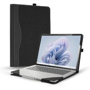 Laptop Case for Surface Laptop Studio 2(2023) / Laptop Studio(2022),All-Inclusive Anti-Fall Protective Shell 14.4 inch PU Leather Inner Bag Protective Cover (14.4in Studio, Cotton Linen Light Gray)
