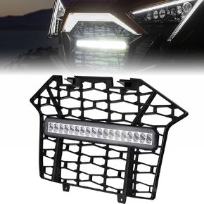 KEMIMOTO Grill Light PRO XP Grill Compatible with Polaris RZR PRO XP/RZR PRO R/RZR T Turbo R 2020-2024, PP Front Accent Light Mesh Grill with LED Light Bar #5456612-070