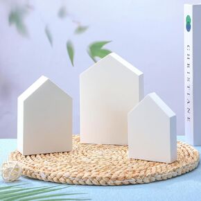 Tioncy 3 Sizes House Concrete Mold Candle Jar Mold 3D Pentagram Shaped Silicone Mold for Home DIY Concrete Cement Jesmonite Raysin Epoxy Resin Casting Mould Christmas House