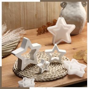 Tioncy 3 Sizes House Concrete Mold Candle Jar Mold 3D Pentagram Shaped Silicone Mold for Home DIY Concrete Cement Jesmonite Raysin Epoxy Resin Casting Mould Christmas House