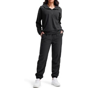 Libin Women's 2 Piece Sweatsuits Lounge Sets Corduroy Half Zip Hoodie Sweatshirt Sweatpants With Pockets Fall Outfits