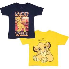 DISNEY Lion King Boys Graphic Tees Short Sleeve T Shirts Simba Graphic Print T Shirt 2 Pack Boys Tees for Kids & Toddlers