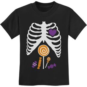 Ribcage Skeleton Candy Shirt Funny Xray Halloween Shirts for Toddler and Youth Kids