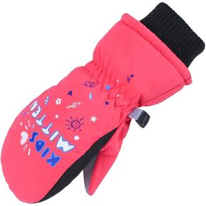 XTACER Kids Ski Snow Gloves Snowboard Winter Warm Cold Weather Gloves for Boys Girls Children (Blue Mittens, XXS (2-4 Years Old))