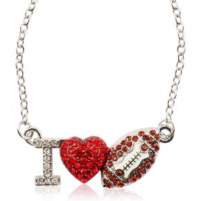 Football Necklace American Football Pendant Chain Trendy Touchdown Sports Necklaces for Football Fans Jewelry Gift