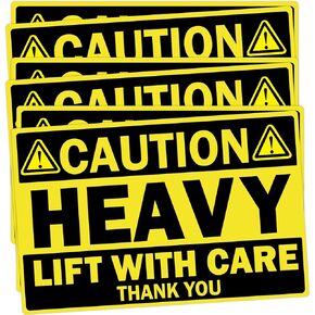 ملصقات تحذير للشحن الثقيل مقاس 4x6 بوصة، 100 قطعة من ملصقات الرفع الثقيلة الصفراء مع ملصقات تحذيرية للعناية الثقيلة، ملصق منصة نقالة للمستودعات الخاصة للشحن والتعبئة (4x6) in Kuwait