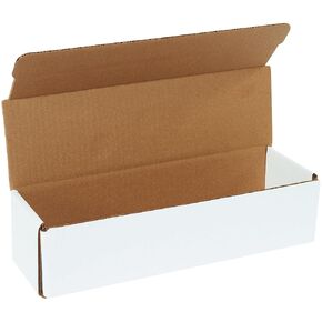 Boxes Fast BFMLR7 Corrugated Cardboard Mailers, 12" x 3 1/2" x 3", Tuck Top One-Piece, Die-Cut Shipping Cartons, Large Mailing Boxes, 3" Height, 12" Length, 3.5" Width, White (Pack of 50)