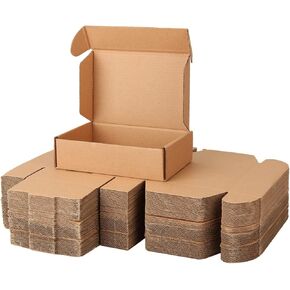 50 Pack Small Shipping Boxes 6x4x1.6 Inch Corrugated Box Small Box Mailers Recyclable Cardboard Boxes Brown Packaging Box Mailing Boxes for Small Business (Inside Size: 5.6x3.9x1.5")