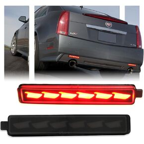 ترقية 2 قطعة المدخن LED المصد الخلفي عاكس الضوء ل 2008-2013 كاديلاك CTS/CTS-V، مصابيح إشارة الانعطاف الخلفية LED استبدال مصباح الضباب الخلفي OEM