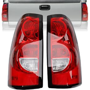 Brake Tail Lights Compatible with 2003-2006 Chevy Silverado 1500 2500 3500 1500HD 2500HD 2007 Classic - Taillight Assembly Replacement for Passenger and Driver Side Bulb and Harness Included