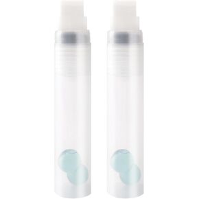 Refillable Paint Markers 2 Pcs/Pack 15mm Jumbo Tips - Clear Watercolor Brush Pens for Acrylic Permanent Paint Empty Markers for Watercolor Painting, Doodling, and DIY Art