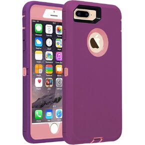 for iPhone 8 Plus Case iPhone 7 Plus Case with Screen Protector [Shockproof] [Dropproof] [Dust-Proof] 3 in 1 Heavy Duty Protection Phone Cover for Apple iPhone 8 Plus & 7 Plus 5.5" Black