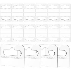 Lurrose 220pcs Hang Tabs, Slot Hole Self Adhesive Hanging Tabs, Clear Sticky Display Tags for Store Retail Display Tab