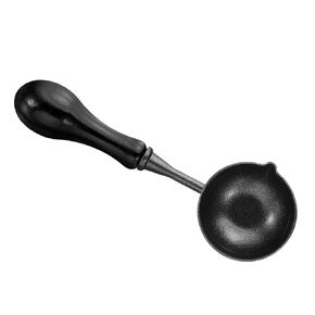 PATIKIL 4" Wax Seal Spoon, 1Pcs Wax Sealing Melting Spoon Painted Wooden Handle Wax Spoon for Wax Seal Stamp Envelope Art Craft Projects, Black