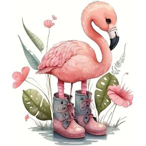 BOHADIY Diamond Painting Kits for Adults, Flamingo with Shoes 5D Diamond Art Kits for Beginner DIY Full Drill Diamond Dots Crystal Craft Kits for Home Wall Decor Gifts 12x16 inch