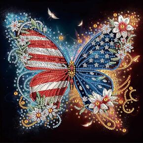 Stalente Diamond Painting Kits for Adults Butterfly, 5D Special Shape Diamond Art Kits for Beginners, Crystal Rhinestones Diamond Painting for Home Wall Decoration Gift 12×12inch