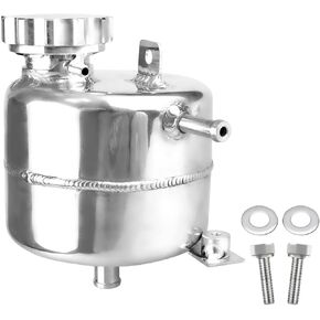 2.5L Aluminium Coolant Radiator Overflow Tank Reservoir Expansion Compatible with 2002-2008 Mini Cooper S R52 R53 Silver
