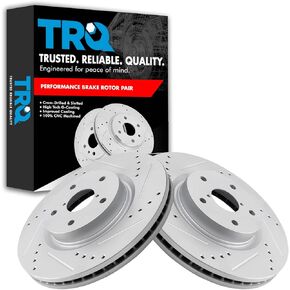 TRQ Front Performance Brake Rotors Set Premium G-Coated Compatible with 2006-2007 Subaru B9 Tribeca 2015-2019 Legacy Outback 2008-2014 Tribeca 2015-2021 WRX