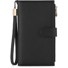 FALAN MULE Wallet Women Multi Card Slim Leather RFID Blocking Credit Card Holder Wallet Purse with Zipper Pocket