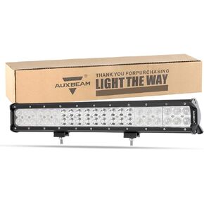 Auxbeam 20 Inch LED Light Bar 126W Light Bar with 42pcs 3W Led Off Road Driving Lights Spot Flood Combo Beam for Jeep Driving Off Road ATV SUV UTV