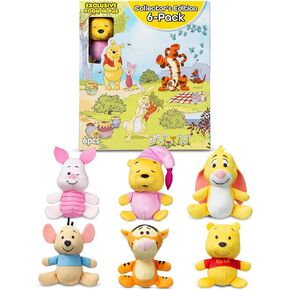 Winnie The Pooh and Pals 6 Pack - Miniature Plush Figure, Suffed Animal, Toy Mini Soft Figure for Kids, Girls and Boys Ages 4+