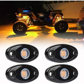 PSEQT 6 Pods White LED Rock Wheel Well Lights Underglow Light for Car Truck ATV UTV SUV Offroad Boat Underbody Neon Glow Trail Rig Lamp