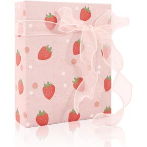 Geluode Strawberry Wrapping Paper, Pink Strawberry Gift Wrap Paper for Birthday, Baby Shower, Summer Hawaii Theme Party, Aloha Luau Pool Party, Holiday, 4 Sheets Folded Flat 20x28 inches