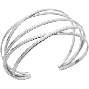 Gold Chunky Cuff Bracelet for Women,Boho Twisted Multi-layer Cross Wire Bangle Bracelets Punk Wide Open Wrist Arm Cuffs Jewelry
