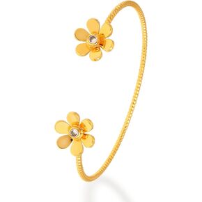 Dainty Gold Open Thin Cuff Bangle Bracelets for Woman, 18k Gold Plated Adjustable Bracelet