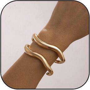 Gold Cuff Bracelet Set for Women Open Adjustable Cuff Bracelets Irregular Chunky Bracelets Set Dainty Bracelet Jewelry for Women