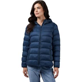 32 Degrees Heat Women's Lightweight Poly-Fill Packable Hooded Jacket | Layering | Semi-Fitted | Zippered Pockets