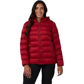 32 Degrees Heat Women's Lightweight Poly-Fill Packable Hooded Jacket | Layering | Semi-Fitted | Zippered Pockets
