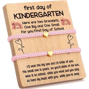 First Day of Kindergarten Bracelets for Mother and Daughter, Mom and Daughter Bracelets Matching Gift, Mommy and Me, Daughter Back-to-School Gift